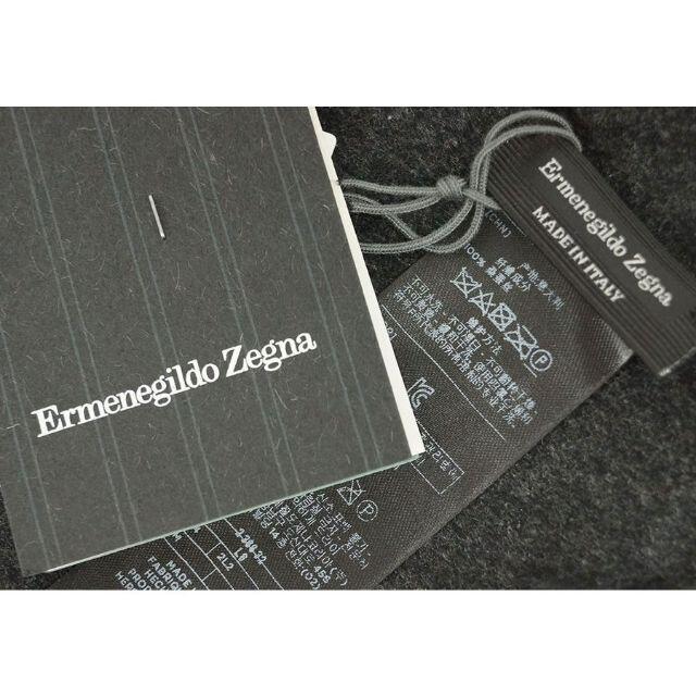 【新品】ゼニア フリンジマフラー Z2L14 シルク100％ 杢グレー/ブラック 4