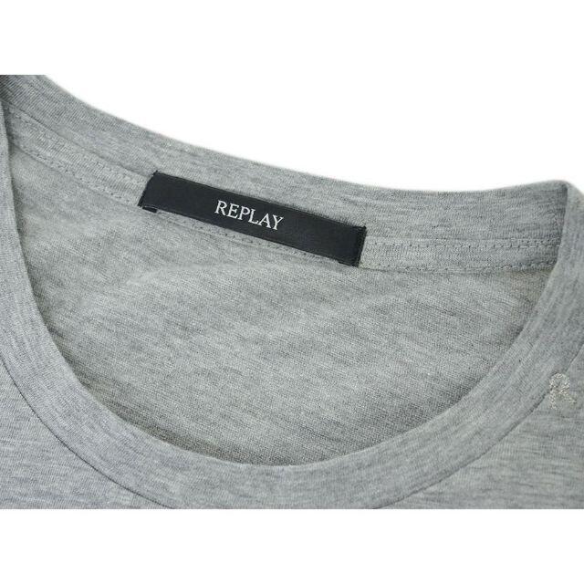 【新品】リプレイ Tシャツ W3791L ロゴプリント グレーメランジ Sサイズ