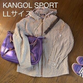 カンゴール(KANGOL)のKANGOL SPORT  ブラウン系ギンガムチェックのシャカシャカパーカー(パーカー)