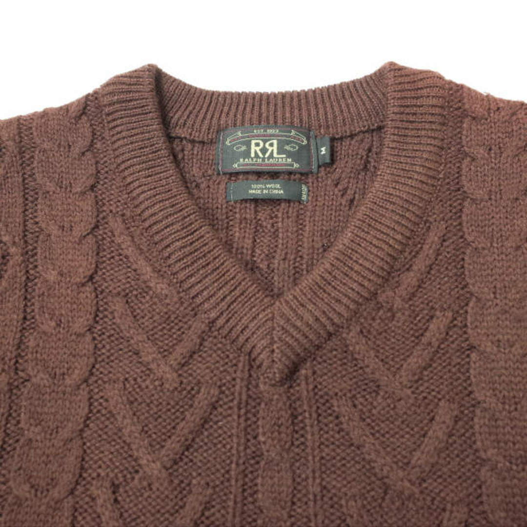 RRL - RRL ダブルアールエル CABLE KNIT VEST ケーブルニットベスト M