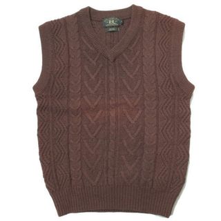 RRL ダブルアールエル COWICHAN HAND KNIT VEST カウチンハンドニットベスト S ベージュ セーター Double RL ジップアップ ショールカラー トップス【RRL】