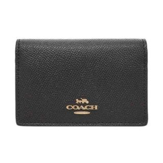 コーチ(COACH)の【新品】コーチ カードケース 87731-IMBLK レザー ブラック(名刺入れ/定期入れ)