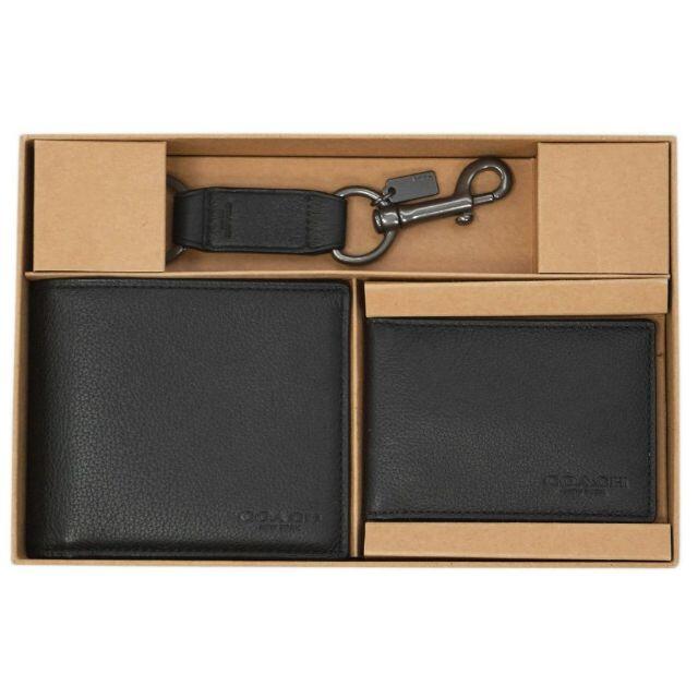 ヒート 【新品】コーチ 二つ折り財布 F64118-BLK カードケース