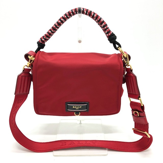 バリー BALLY ハンドバッグ 2WAY ハンドバッグ ナイロン レッド 美品