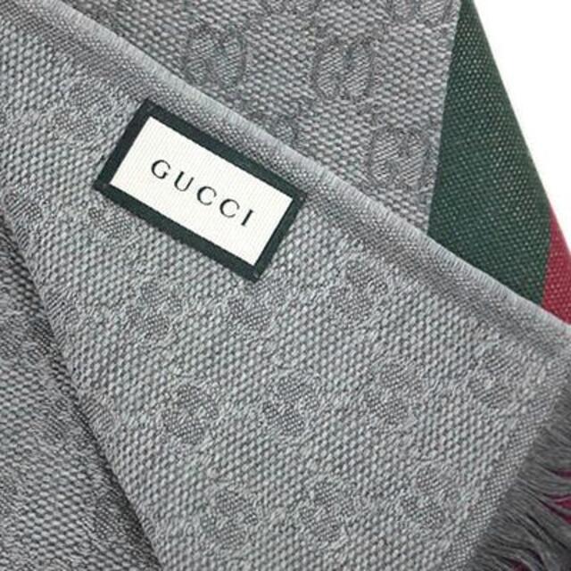 Gucci(グッチ)の【新品】グッチ ストール 544620-1266 GG+ウェビング グレー メンズのファッション小物(マフラー)の商品写真