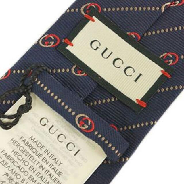 Gucci(グッチ)の【新品】グッチ ネクタイ 624059-4000 GG+ドット ネイビー メンズのファッション小物(ネクタイ)の商品写真