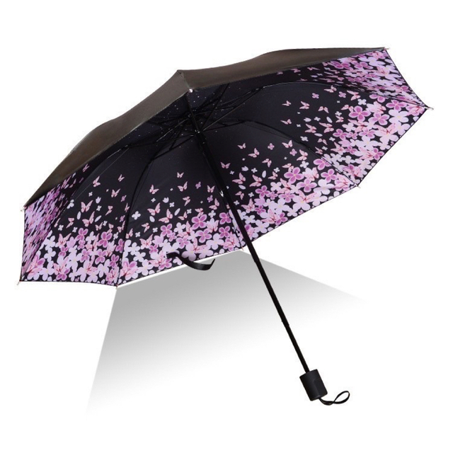 セール商品 折りたたみ 雨傘 日傘 桜 花柄 コンパクト 三つ折り 晴雨