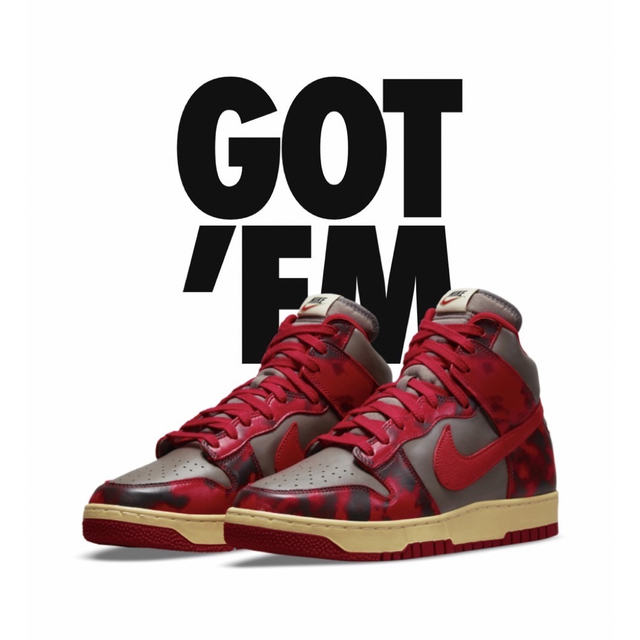 Nike Dunk High "Red Acid Wash"  他二足