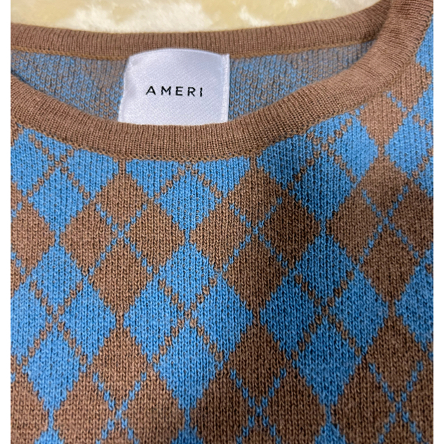 Ameri VINTAGE(アメリヴィンテージ)の未使用　AMERI  チェック柄　ニット レディースのトップス(ニット/セーター)の商品写真