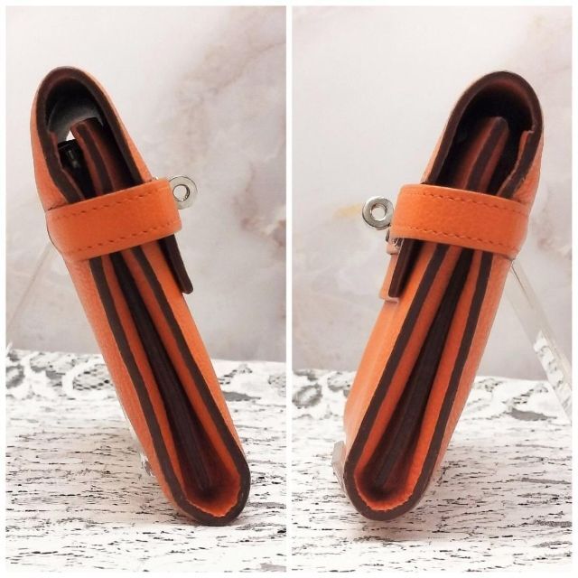 Hermes - エルメス ケリーウォレット ゴールド オレンジ 長財布 男女兼用 □L シルバー
