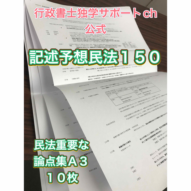 2023行政書士独学サポートchの試験対策資料と重要比較論点集の2点セットです その他のその他(その他)の商品写真