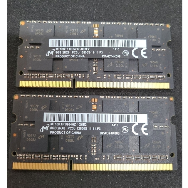 メモリー　PC3L-12800S　8GB〜2枚組　12-26-2 2