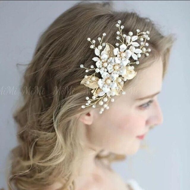 新入荷！ウェディング　結婚式　ゴールド　ヘッドドレス　ヘアアクセサリー　前撮りp