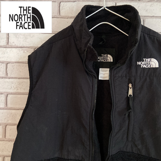 ザノースフェイス(THE NORTH FACE)のNORTH FACE 古着 フリース ベストジャケット 刺繍 黒色 レディースM(ベスト/ジレ)