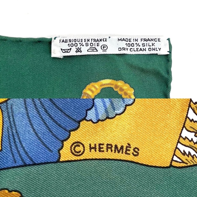 最安値限定SALE Hermes HERMES エルメス スカーフ カレ90 Soleil de Soie シルクの太陽 ファッションアイテム  Carres シルク ブルー 青 グリーン 緑 レディースの通販 by VINTAGE BRAND TOKYO(12月29日～1月3日休業)｜エルメス 