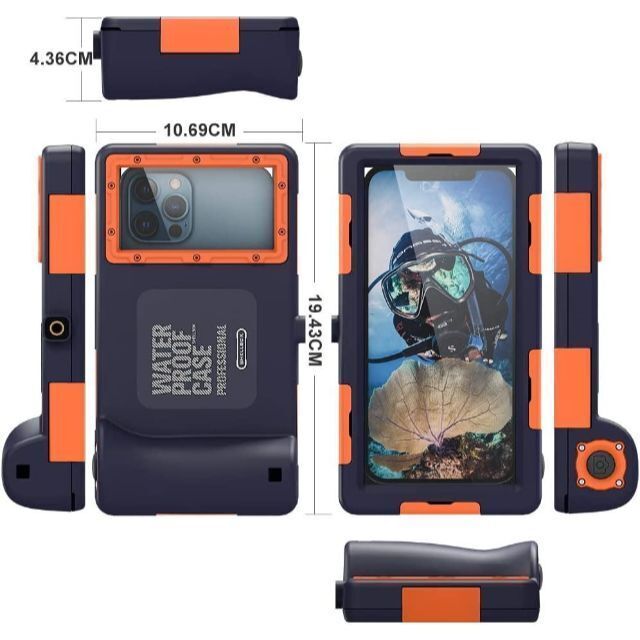 【色:ブラック】潜水用ケース iphone 水中撮影 ケース 防水ケース スマホ