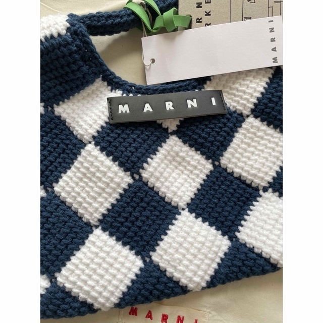 新品MARNI マルニマーケット スモール テックウール ハンドバッグ