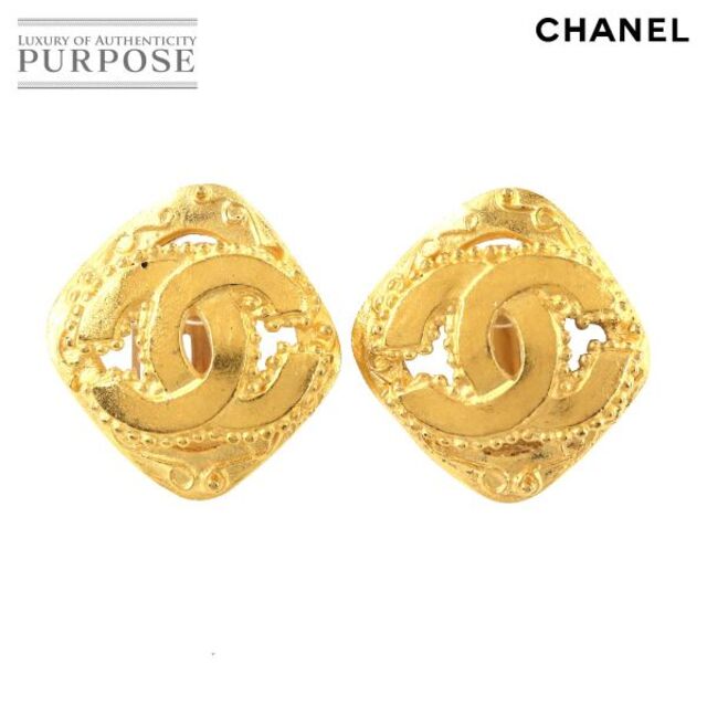 国内発送】 96A ゴールド イヤリング ひし型 ココマーク CHANEL