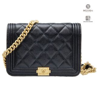 シャネル(CHANEL)のシャネル 22AW BOYCHANEL チェーン クラッチ ウォレット 黒(財布)