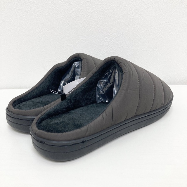 新品　ダウン風外履きスリッポン　スリッポン　ブラウン　25cm 25.5cm レディースの靴/シューズ(スリッポン/モカシン)の商品写真