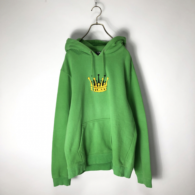 STUSSY ステューシー パーカー メンズ クラウンロゴ 緑 王冠