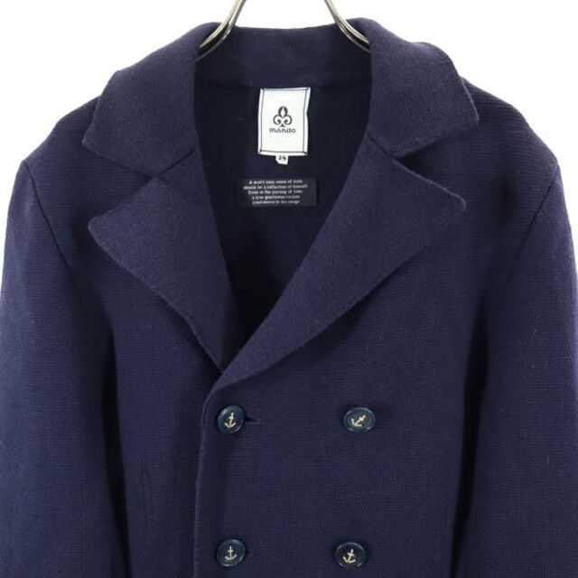 MANDO - マンド ウール100% ニット ジャケット 38 ネイビー Mando