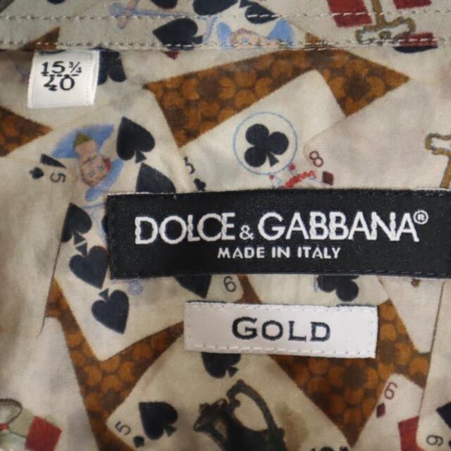 DOLCE&GABBANA(ドルチェアンドガッバーナ)のドルチェアンドガッバーナ イタリア製 トランプ柄 長袖 シャツ 15 3/4 40 DOLCE&GABBANA メンズ 【中古】  【221223】 メンズのトップス(シャツ)の商品写真