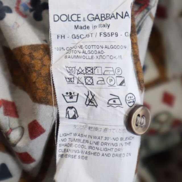 DOLCE&GABBANA(ドルチェアンドガッバーナ)のドルチェアンドガッバーナ イタリア製 トランプ柄 長袖 シャツ 15 3/4 40 DOLCE&GABBANA メンズ 【中古】  【221223】 メンズのトップス(シャツ)の商品写真