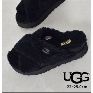 アグ(UGG)のアグUGGサンダル黒23センチブラックムートン　モコ(サンダル)