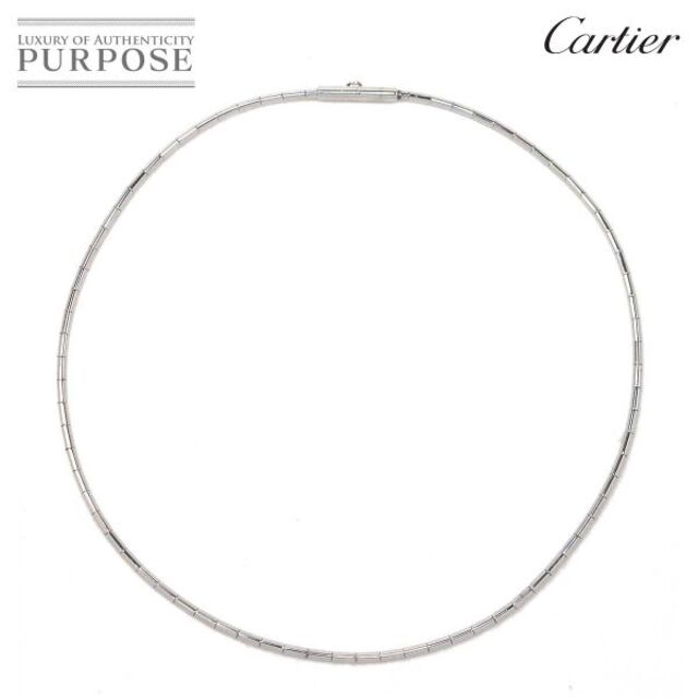 Cartier - カルティエ Cartier チューブ オメガ ネックレス 35cm K18 WG ホワイトゴールド 750 VLP 90174150