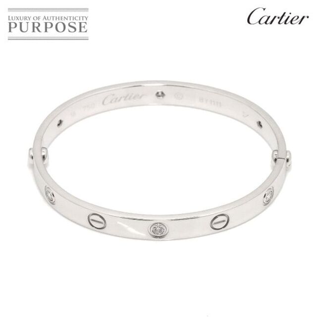 Cartier - カルティエ Cartier ラブブレス ハーフ ダイヤ 6P #16 K18 WG ホワイトゴールド 750 ブレスレット バングル【証明書付き】VLP 90176311
