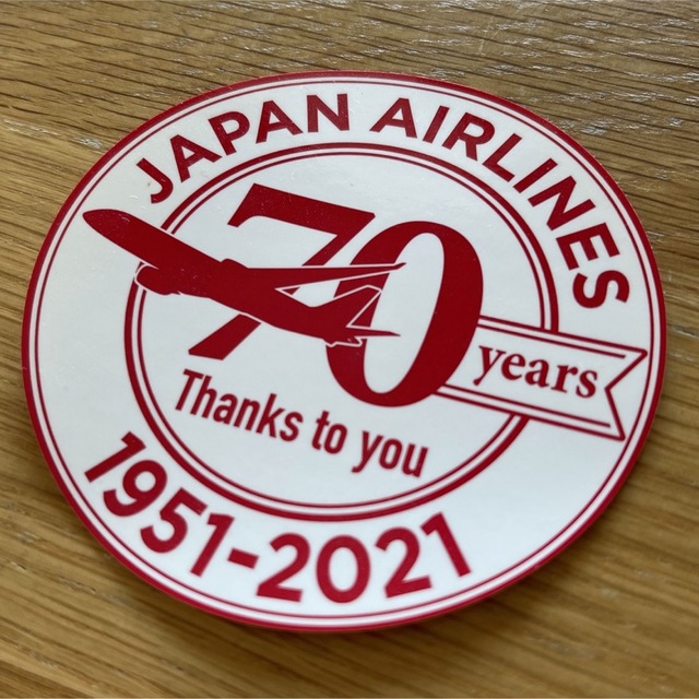 JAL(日本航空)(ジャル(ニホンコウクウ))の日本航空70周年記念ステッカー エンタメ/ホビーのテーブルゲーム/ホビー(航空機)の商品写真