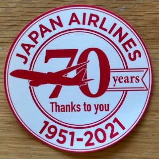 ジャル(ニホンコウクウ)(JAL(日本航空))の日本航空70周年記念ステッカー(航空機)