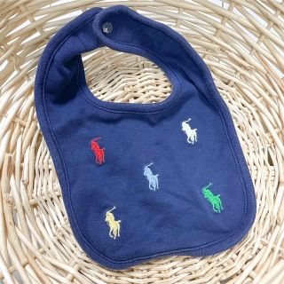 ポロラルフローレン(POLO RALPH LAUREN)のPolo Ralph Lauren ラルフローレン スタイ ビブ ネイビー 刺繍(ベビースタイ/よだれかけ)