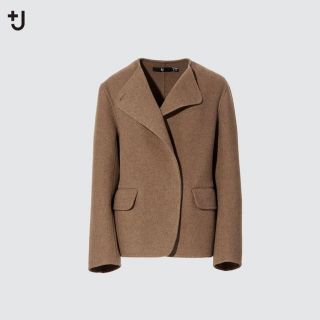 ユニクロ(UNIQLO)の+j ダブルフェイスノーカラージャケット　size:L(ノーカラージャケット)