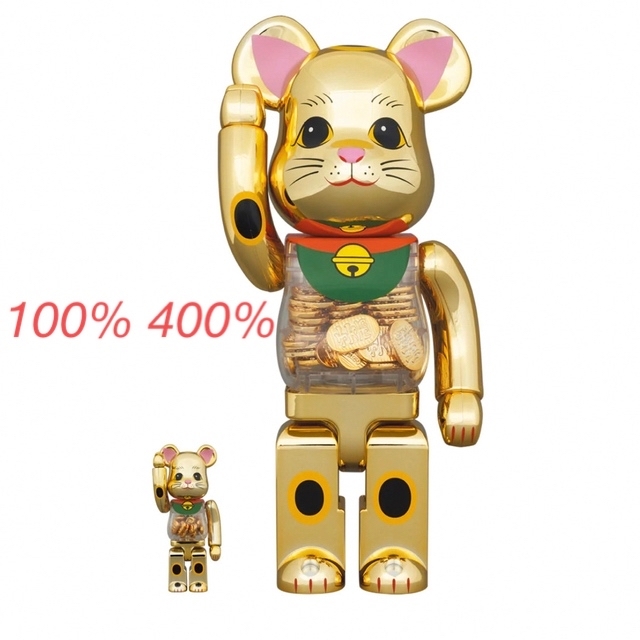 BE@RBRICK(ベアブリック)のsuzie様専用 BE@RBRICK 招き猫 小判 100％ & 400％  エンタメ/ホビーのフィギュア(その他)の商品写真