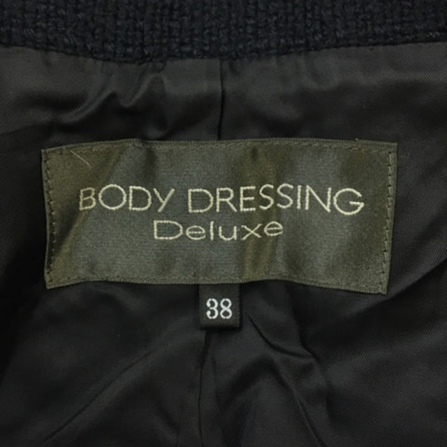 BODY DRESSING Deluxe(ボディドレッシングデラックス)のボディドレッシングデラックス ジャケット スタンドカラー 無地 長袖 38 黒 レディースのジャケット/アウター(その他)の商品写真