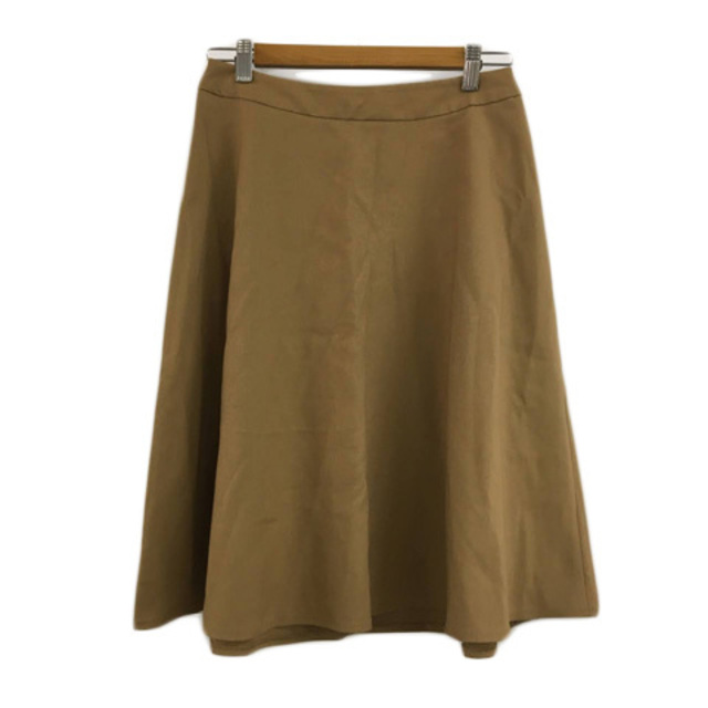 INDIVI(インディヴィ)のインディヴィ スカート フレア 膝丈 無地 40 茶 ベージュ ブラウン レディースのスカート(ひざ丈スカート)の商品写真