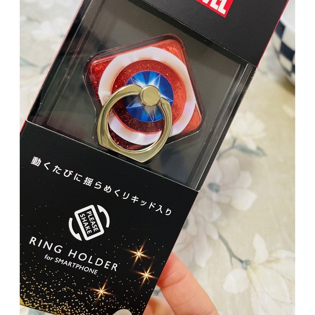 MARVEL(マーベル)のキャプテンアメリカ スマホリング スマホスタンド マーベル スマホ/家電/カメラのスマホアクセサリー(その他)の商品写真