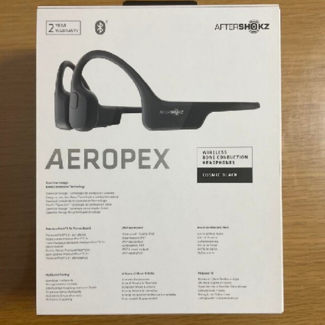 美品高性能骨伝導AFTERSHOKZ AEROPEX COSMIC BLACK - ヘッドフォン