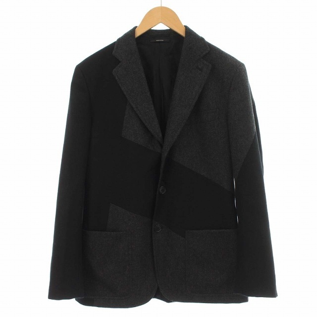 品質満点 - Hermes エルメス 黒 グレー 46 テーラードジャケット