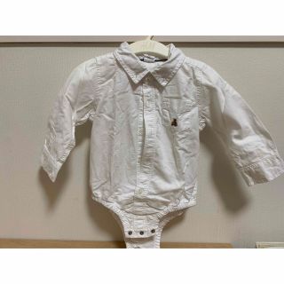 ギャップ(GAP)のGAP 80cm ロンパース　シャツ　美品　白(ロンパース)