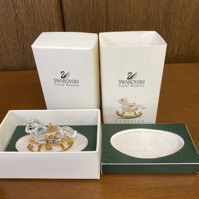 【SWAROVSKI】スワロフスキー廃盤品　ロッキングホースゴールドコーティング