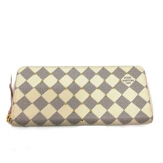 ルイヴィトン(LOUIS VUITTON)のルイヴィトン LOUIS VUITTON ポルトフォイユ クレマンス N60252 ダミエアズール スタッズ ウォレット 長財布 ダミエアズールキャンバス ローズバレリーヌ ホワイト 美品(財布)