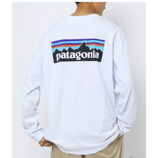 patagonia(パタゴニア)のPatagonia Tシャツ 長袖 P-6LOGO ホワイト XL メンズのトップス(Tシャツ/カットソー(七分/長袖))の商品写真