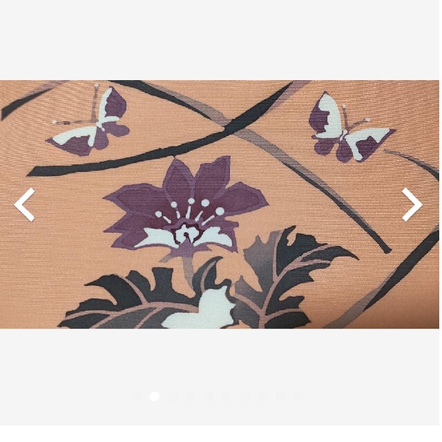 タイムセール縮緬❀　薊と蝶々　状態とても良い　正絹　名古屋帯 1