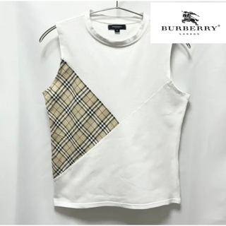 バーバリー(BURBERRY)の【超美品】BURBERRY ②ノバチェックシングレット ホワイト size M(Tシャツ(半袖/袖なし))