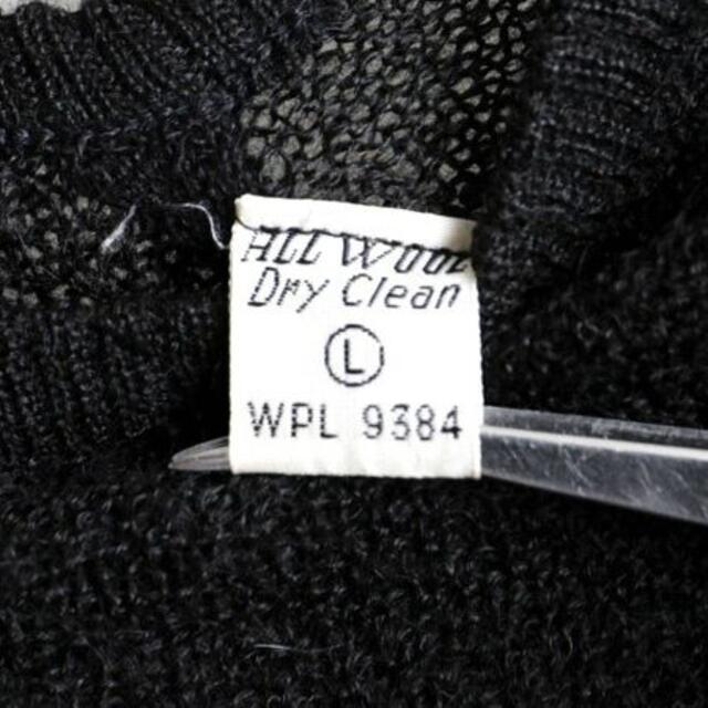 Clothing Vネックニット セーター ウール100% ブラック L