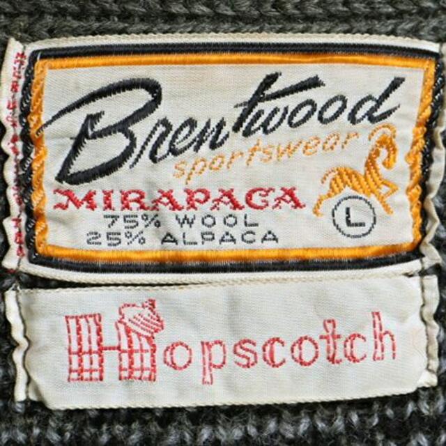 60s ☆ BRENTWOOD アーガイル ウール アルパカ 長袖 ニット カー | www