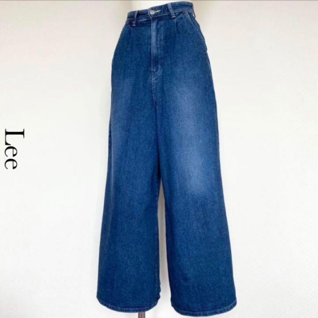 Lee リー 本革ラベル ワイド デニム パンツ インディゴ | www